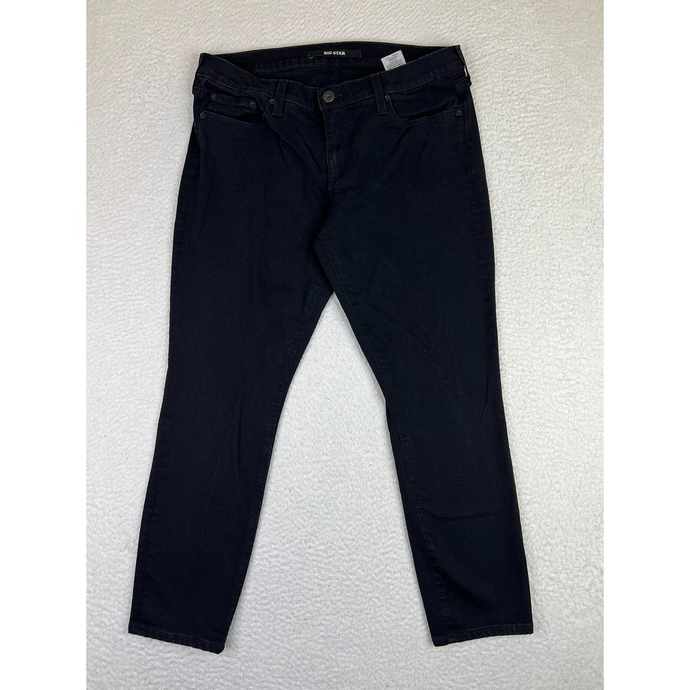 Big Star‎ Jeans Womens 32x26 Black Taper Stretch Denim Pants Dark Wash